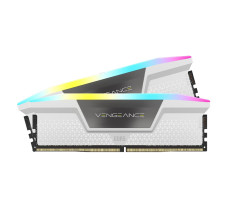 CORSAIR VENGEANCE RGB DDR5 RAM 64GB (2 x 32GB) Up to 6000MHz CL40 AMD Expo , Intel XMP iCUE Compatible with Computer – White (CMH64GX5M2N6000Z40W)